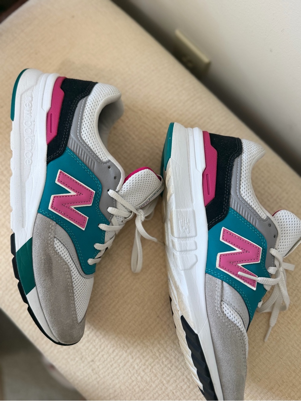 New Balance Teal and Pink Athletic Sneakers